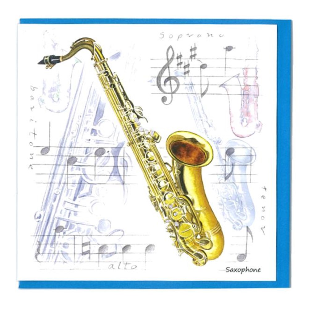 Notelets Pack Of Five ? Saxophone Design